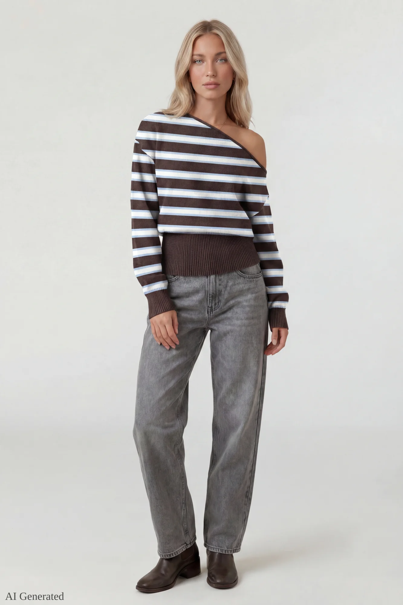 Ribbed Off-Shoulder Sweater - Image 17