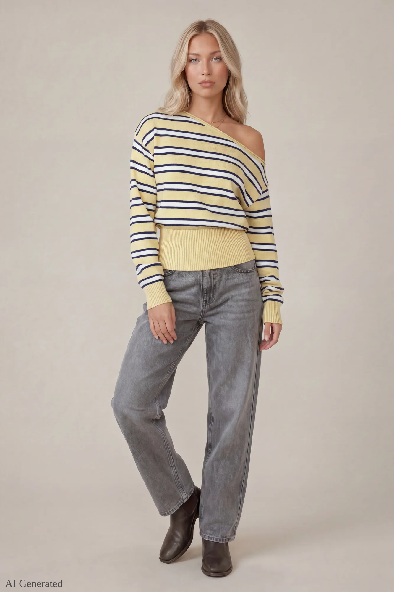 Ribbed Off-Shoulder Sweater - Image 23