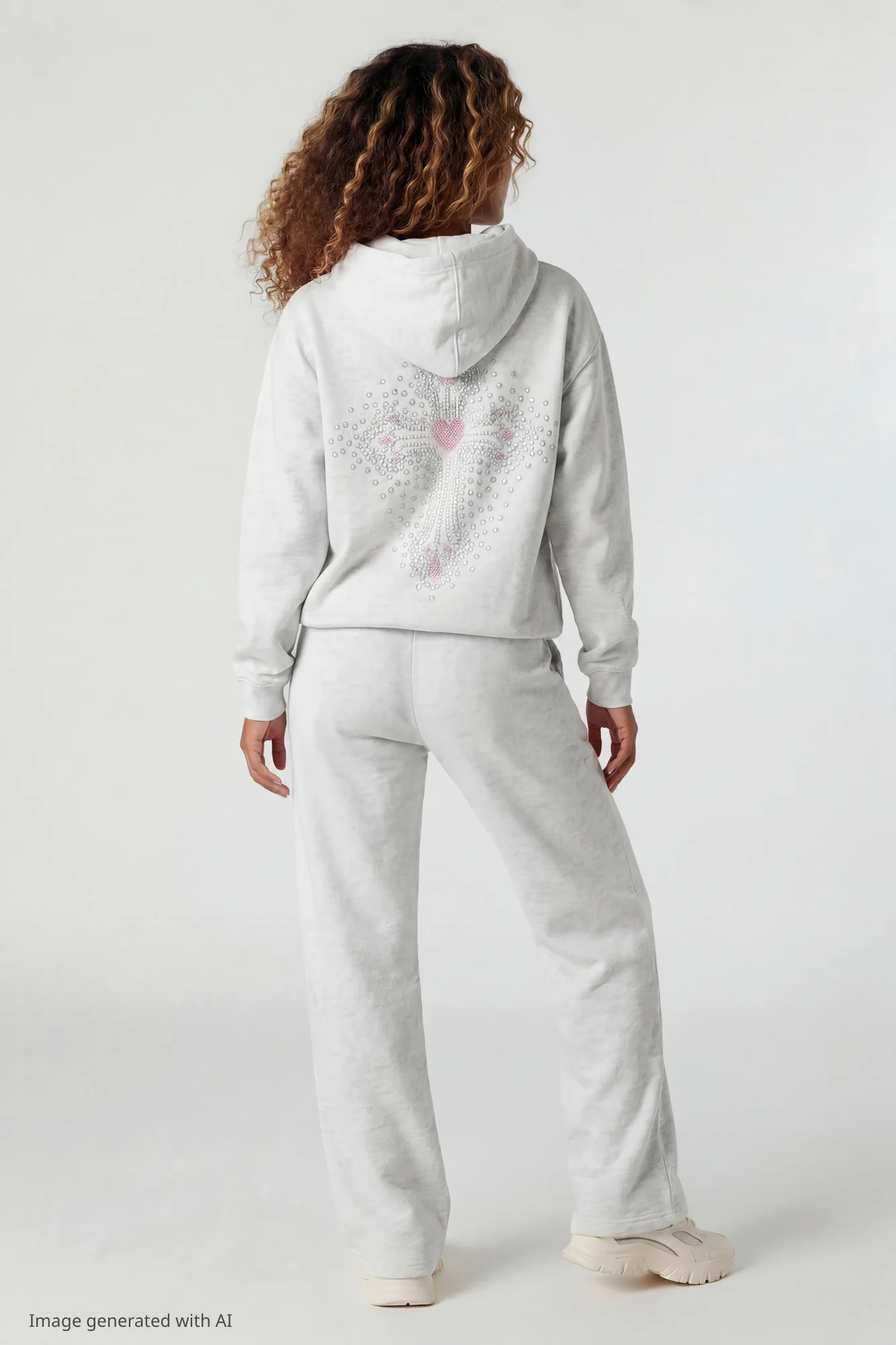 Fleece Rhinestone Hoodie - Image 2