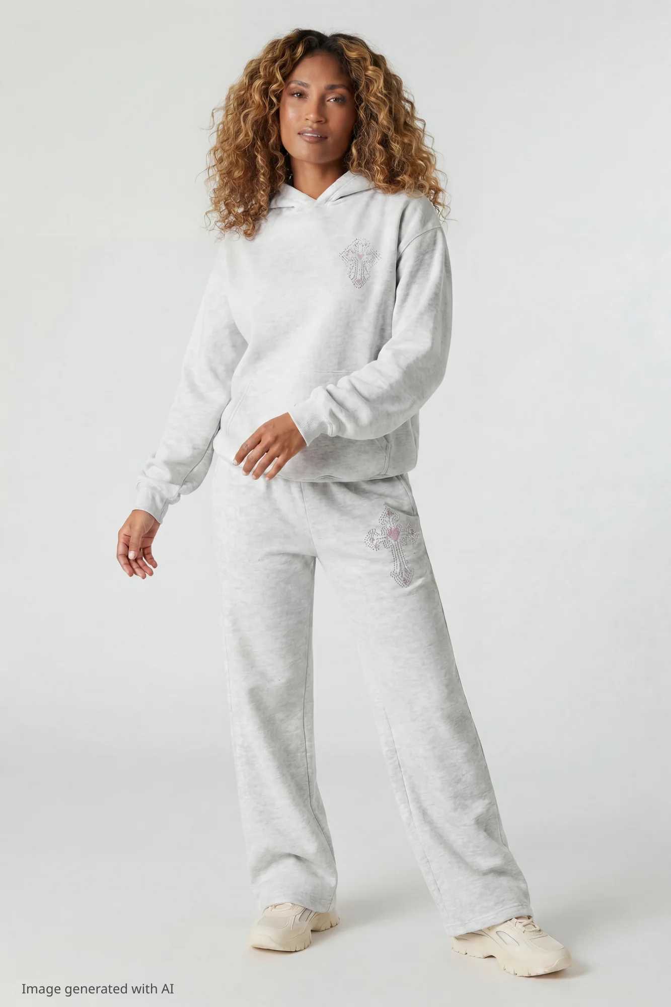 Fleece Rhinestone Hoodie - Image 3