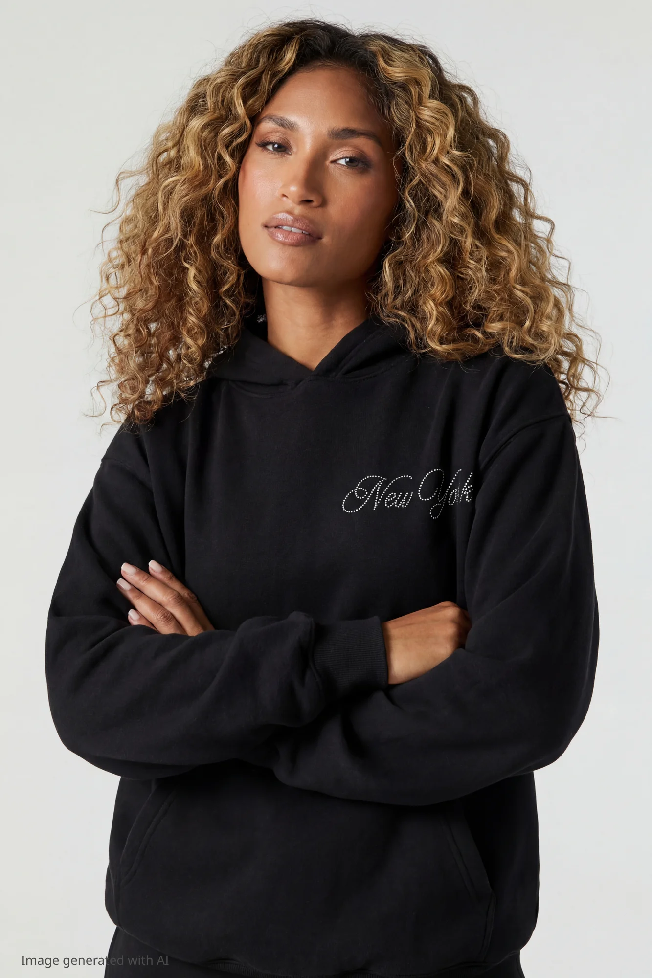 Fleece Rhinestone Hoodie - Image 4