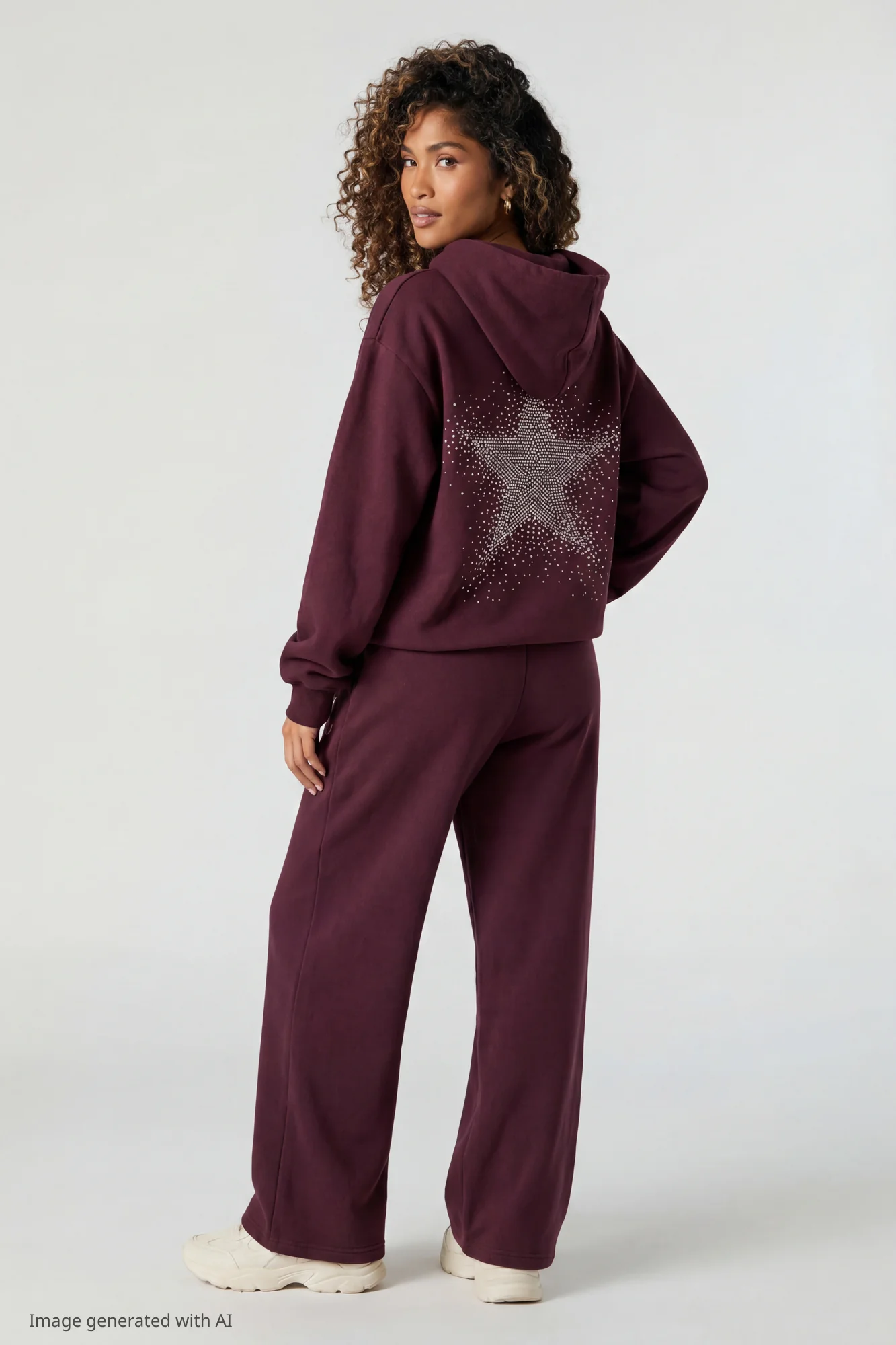 Fleece Rhinestone Wide Leg Sweatpant - Image 11