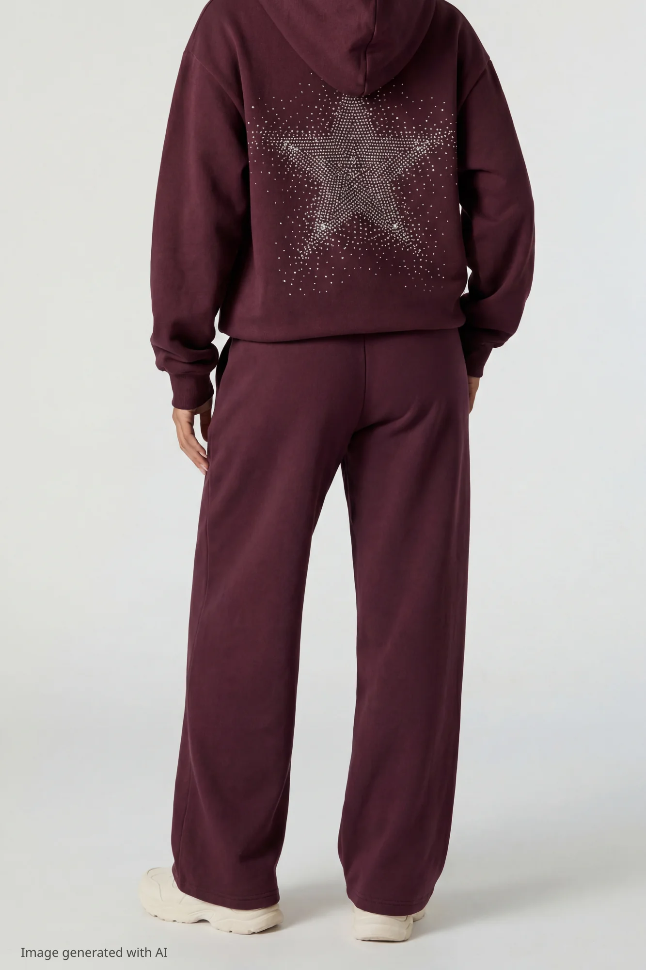 Fleece Rhinestone Wide Leg Sweatpant - Image 12