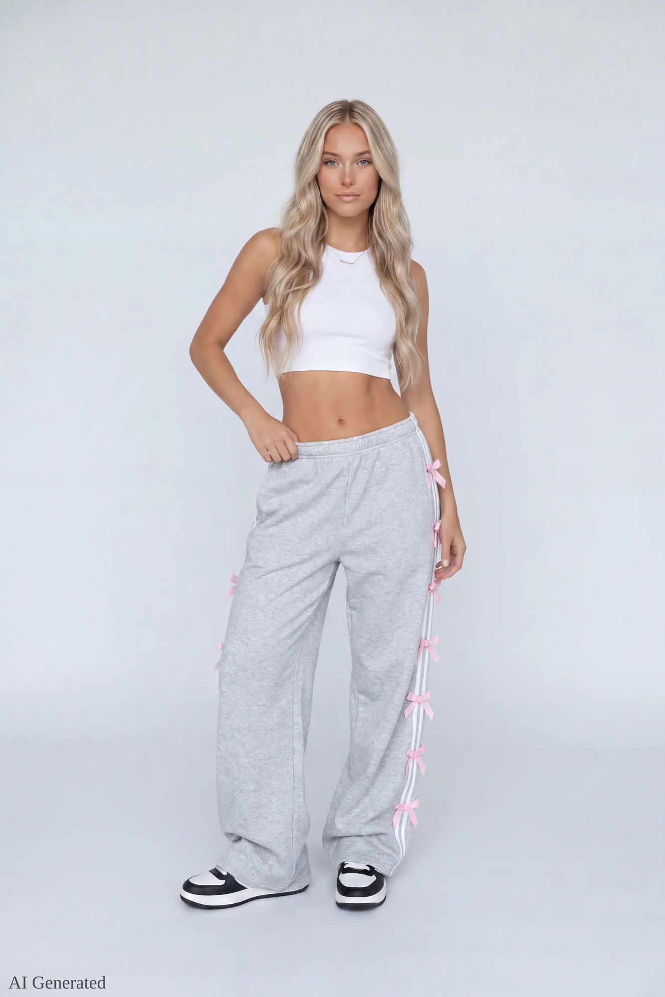 Fleece 3D Bow Wide Leg Sweatpant - Image 10