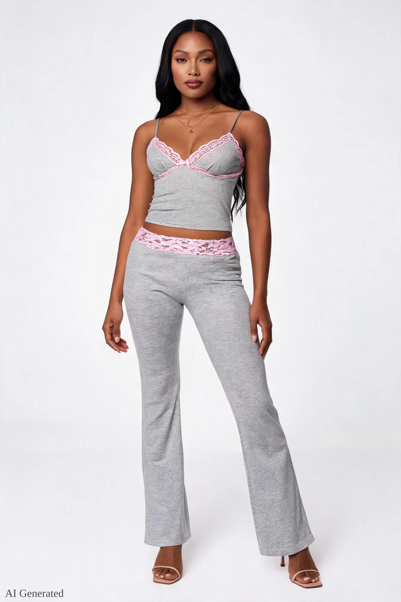 Soft Lace Trim Flare Pant - Image 3