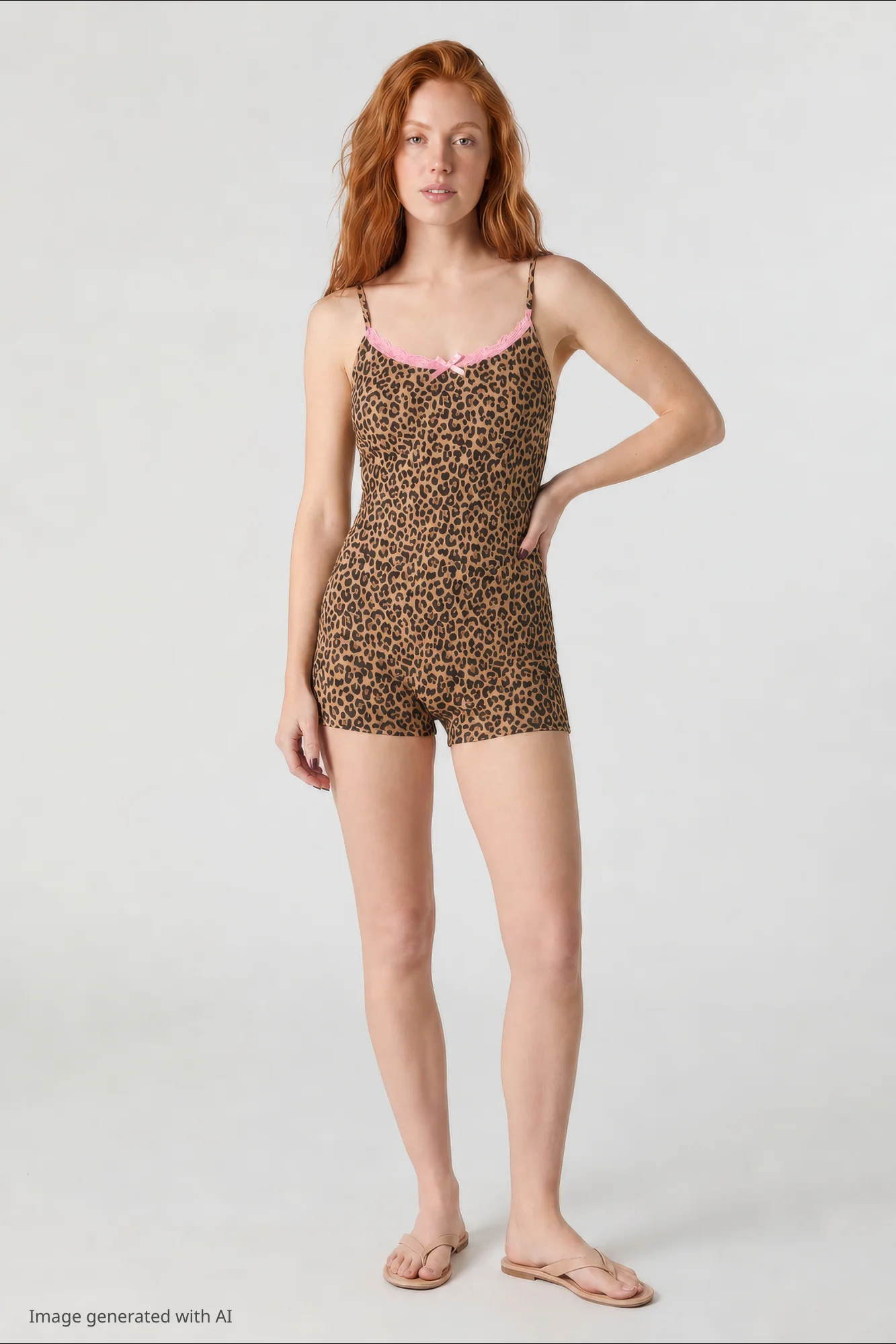 Soft Ribbed Lace Trim Romper - Image 13