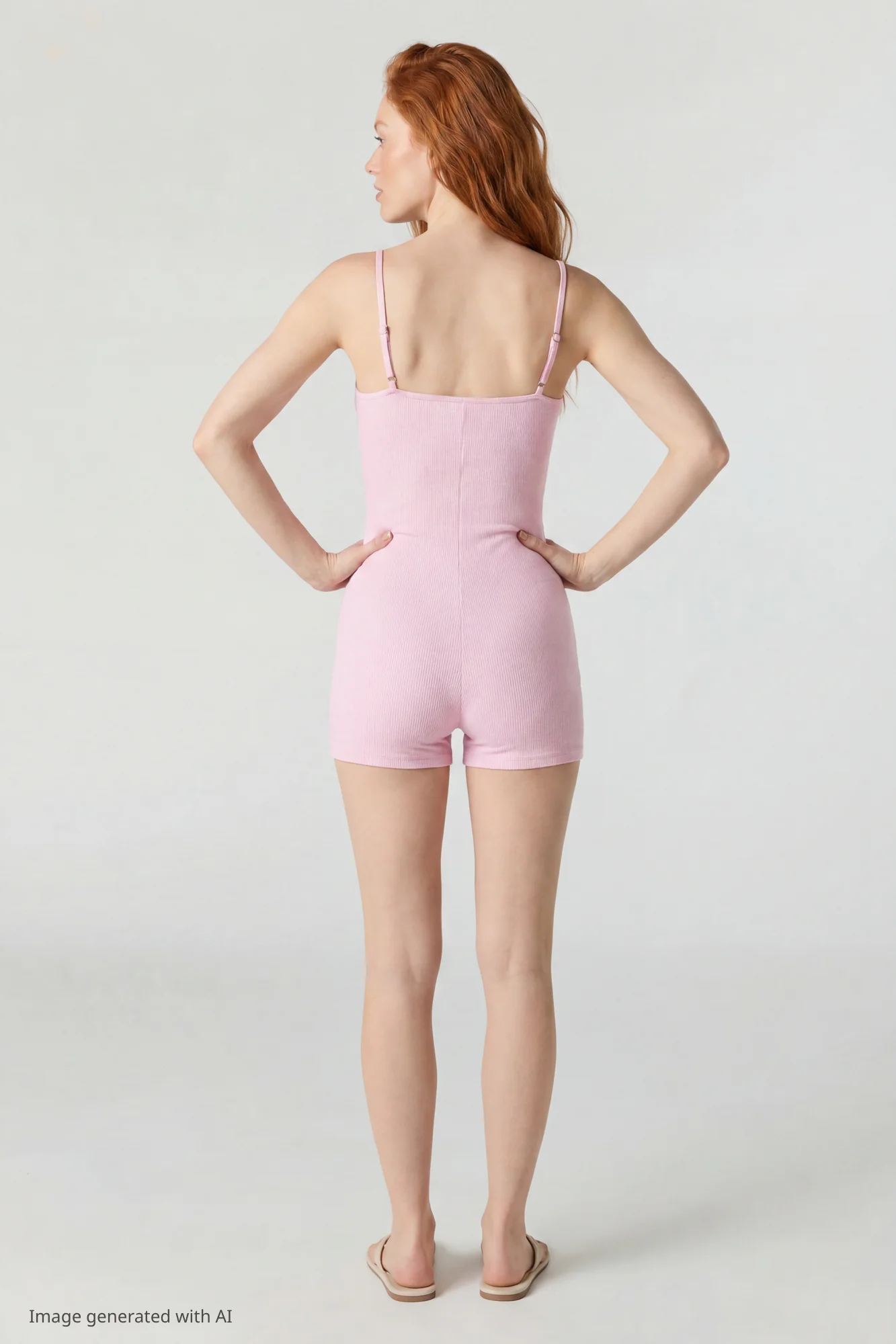 Soft Ribbed Lace Trim Romper - Image 17