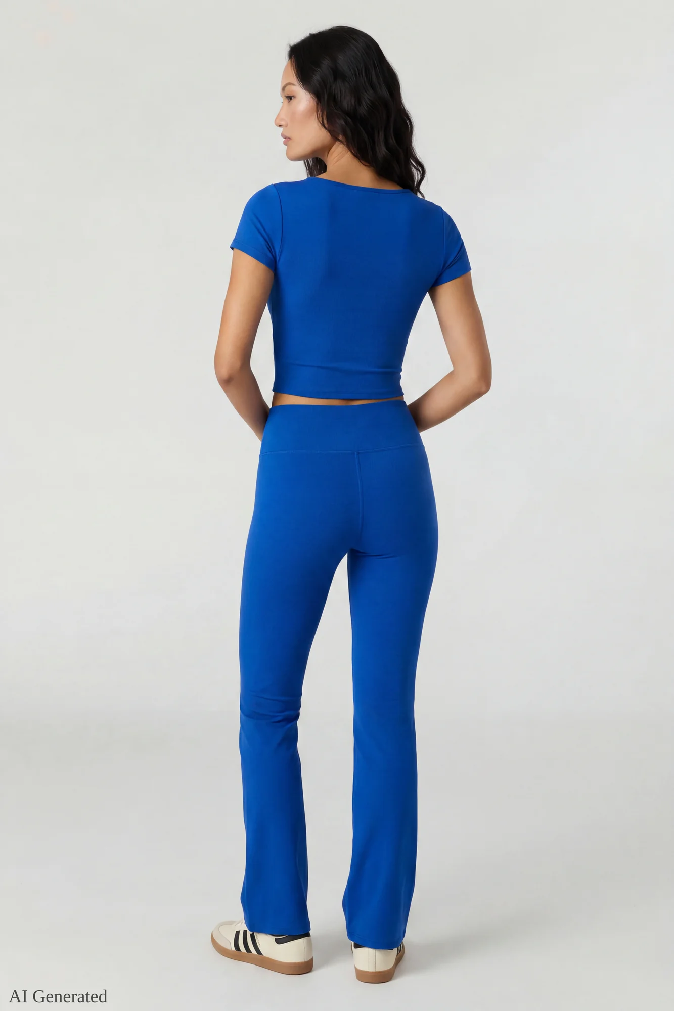 Square Neck T-Shirt & Flare Legging Set - Image 11