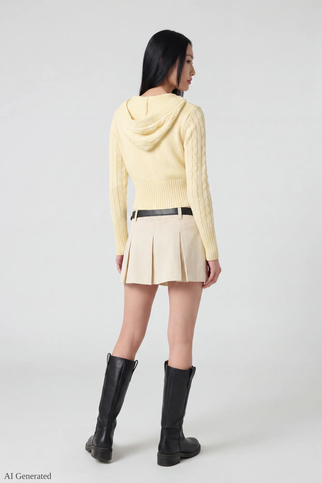 Cable Knit Hooded Cardigan - Image 6