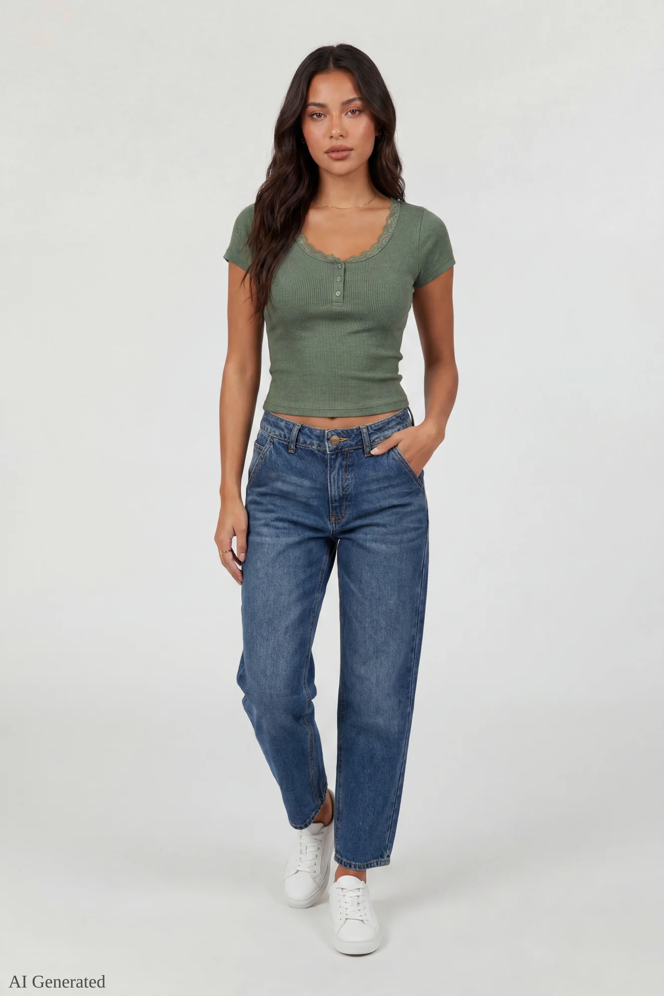 Ribbed Lace Trim Short Sleeve Top - Image 11