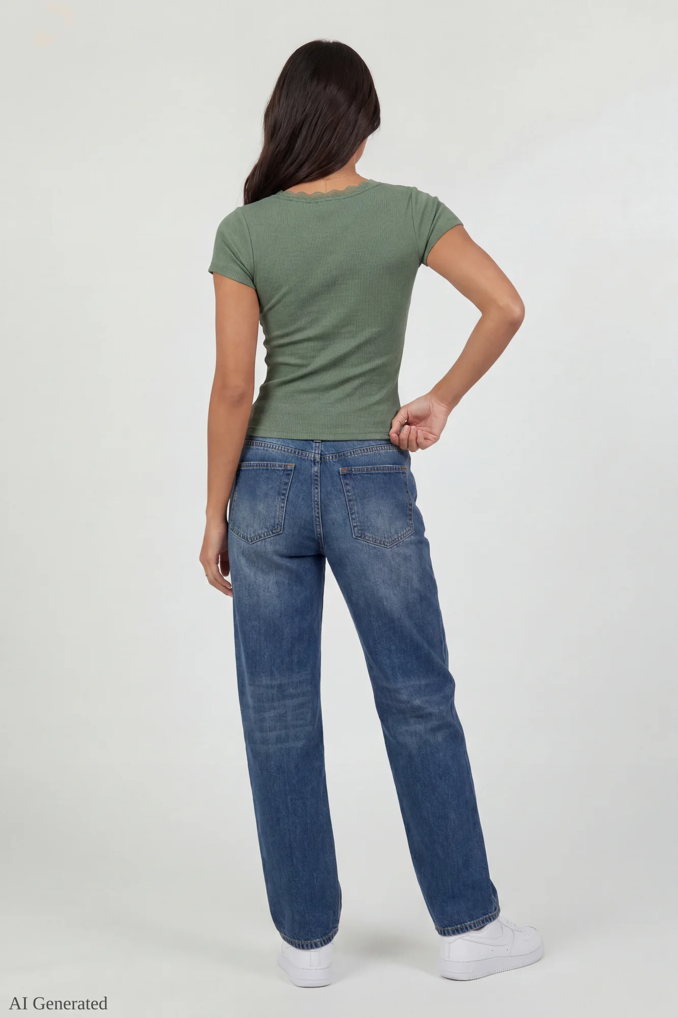 Ribbed Lace Trim Short Sleeve Top - Image 12