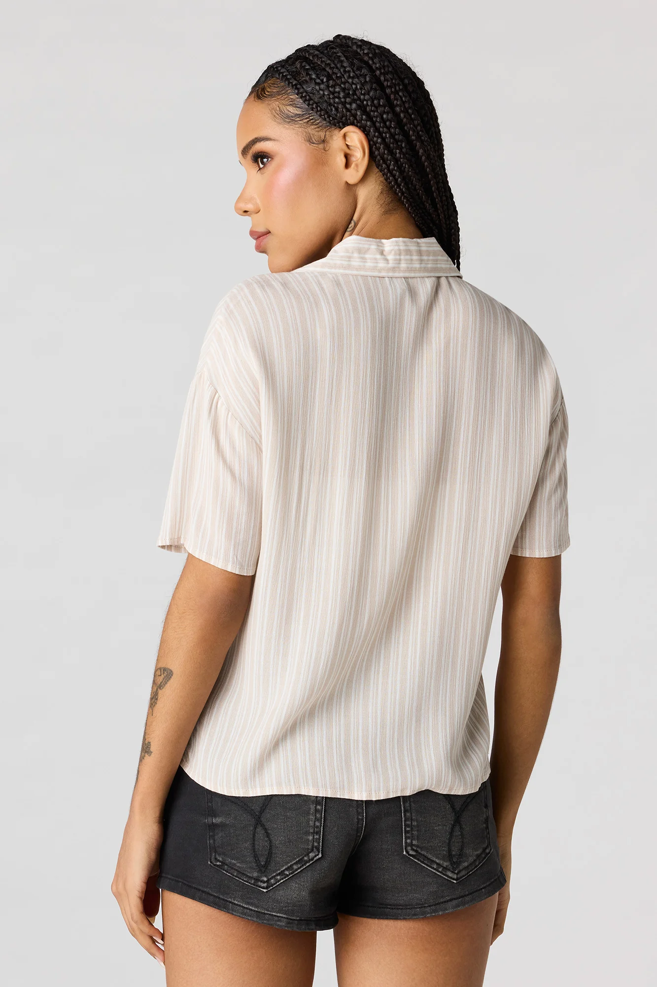 Textured Button-Up Short Sleeve Top - Image 11