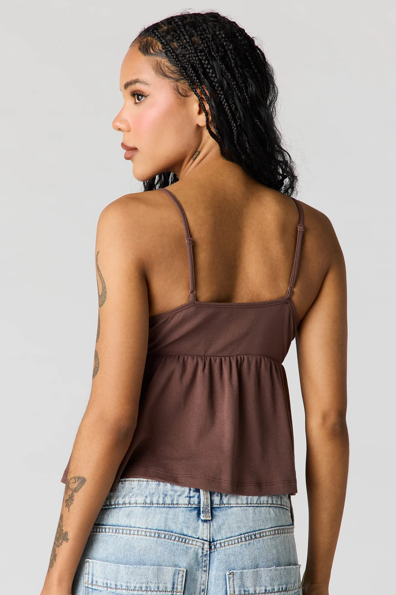 Surplice Lace Trim Babydoll Tank - Image 11