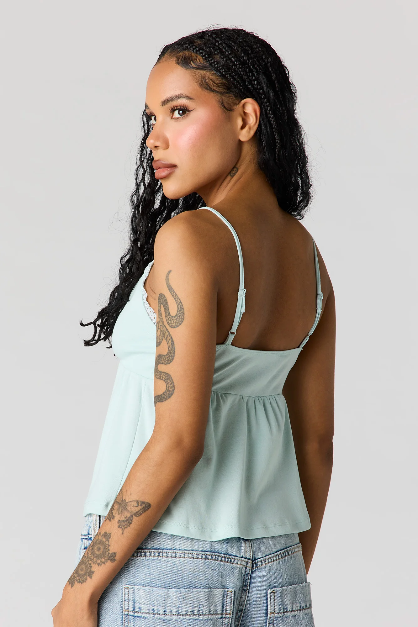 Surplice Lace Trim Babydoll Tank - Image 15
