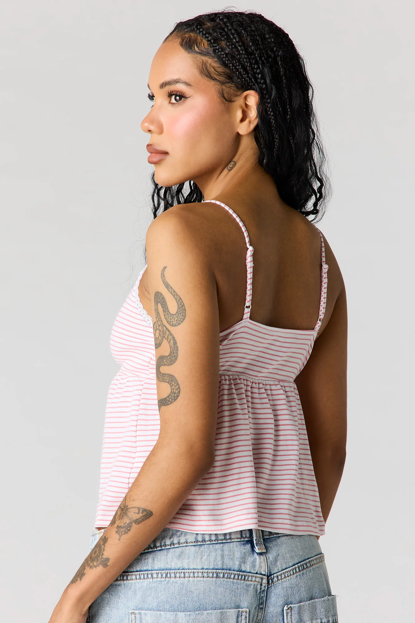 Surplice Lace Trim Babydoll Tank - Image 18