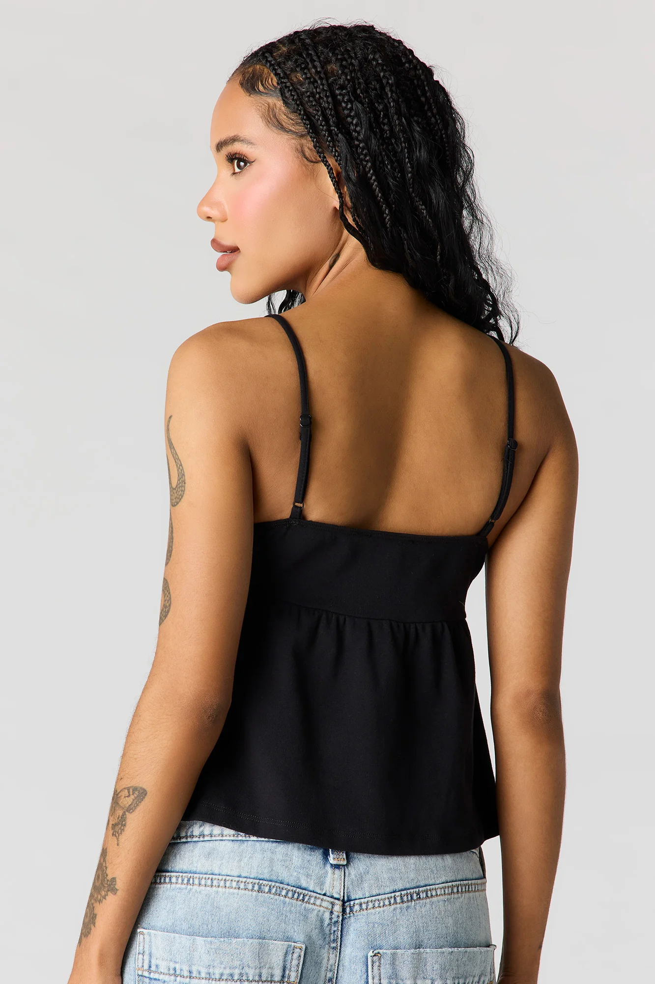 Surplice Lace Trim Babydoll Tank - Image 5