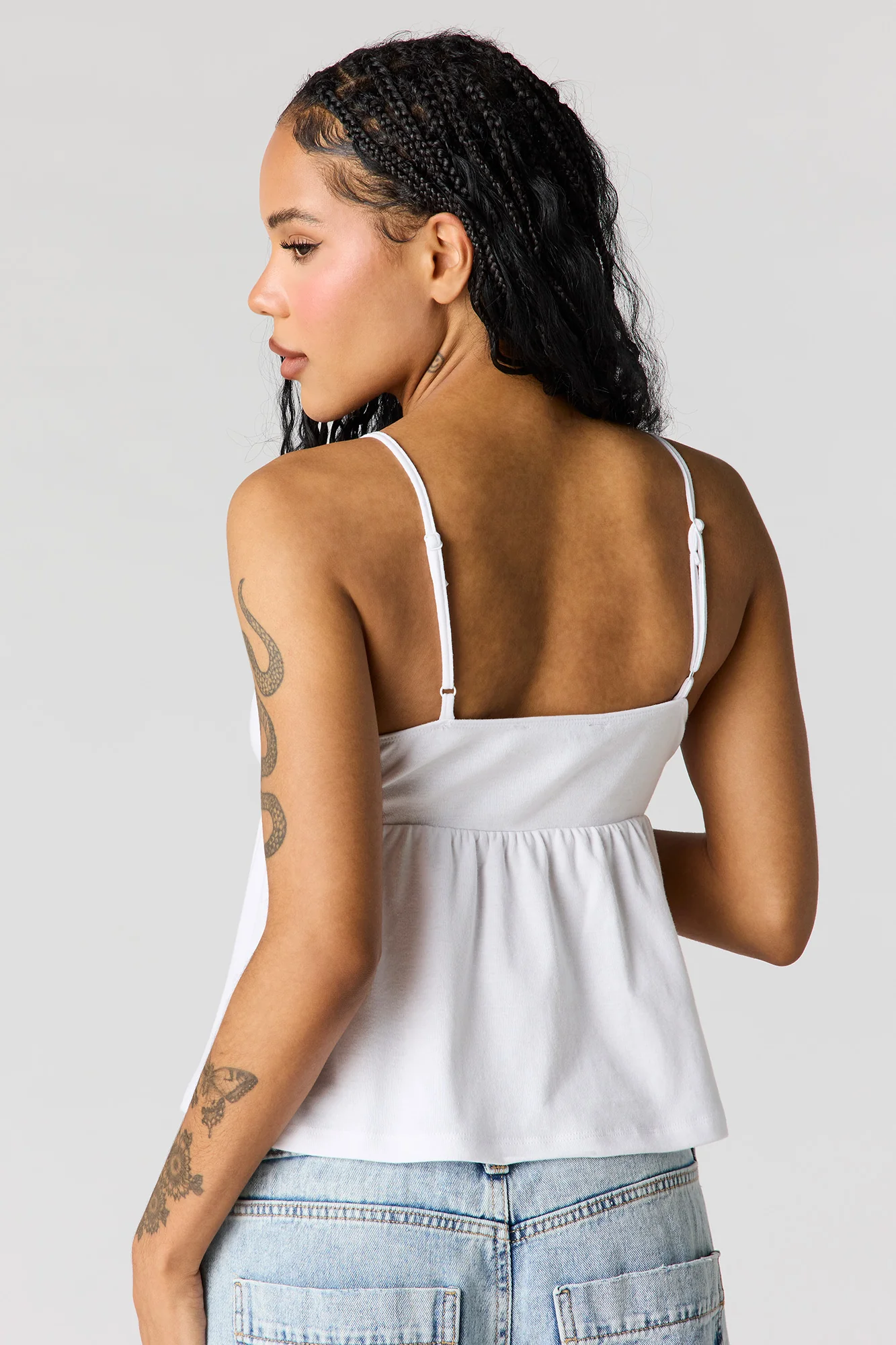 Surplice Lace Trim Babydoll Tank - Image 8