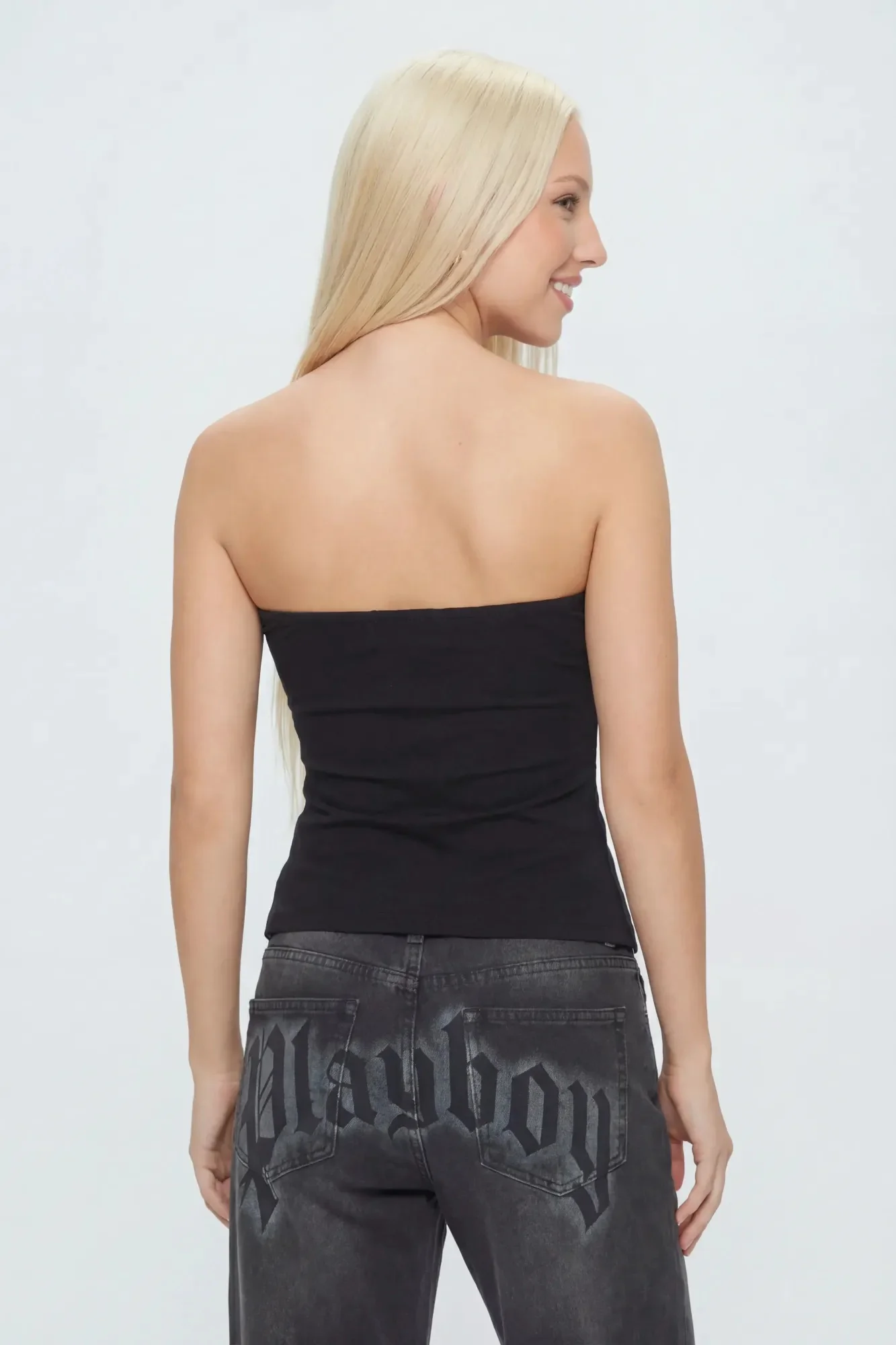 Playboy Contour Rhinestone Cinched Tube Top - Image 10