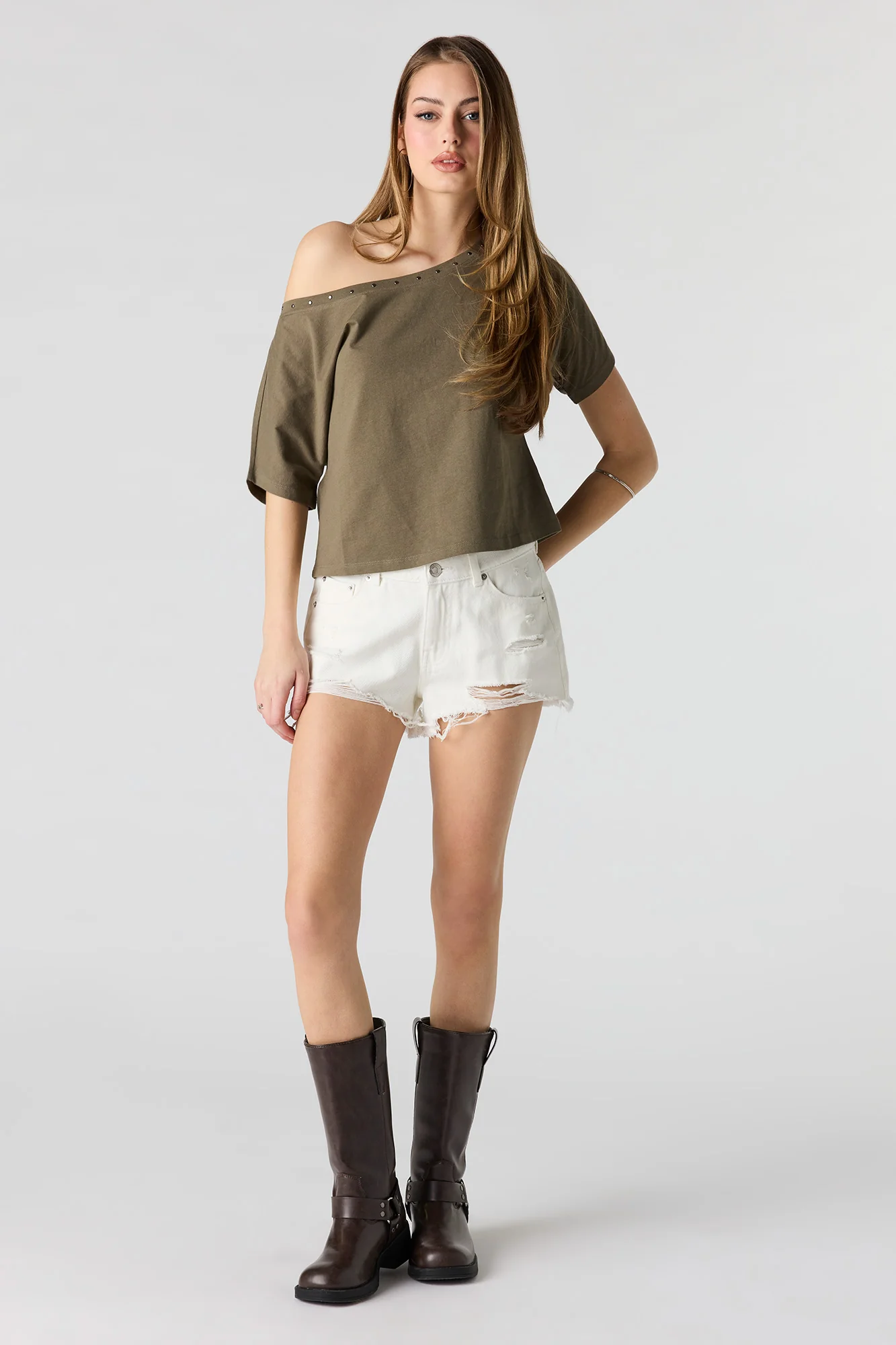 Studded Off-Shoulder Top - Image 3