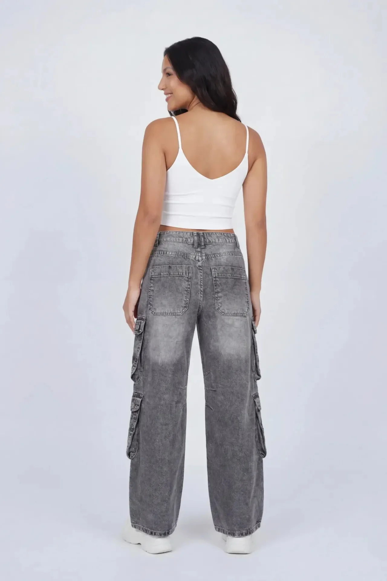 Low Rise Wide Leg Cargo Jean - Image 3