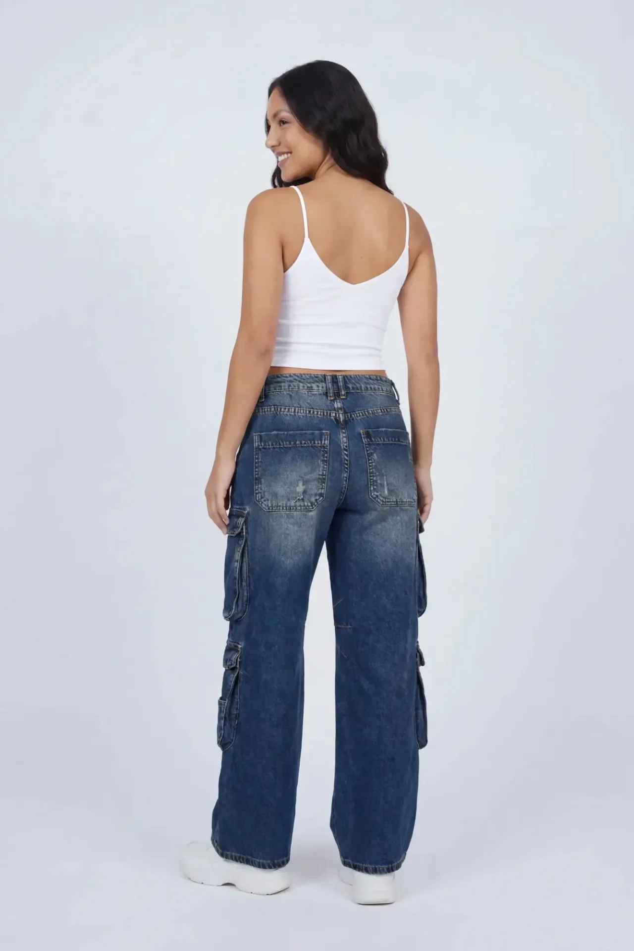 Low Rise Wide Leg Cargo Jean - Image 6