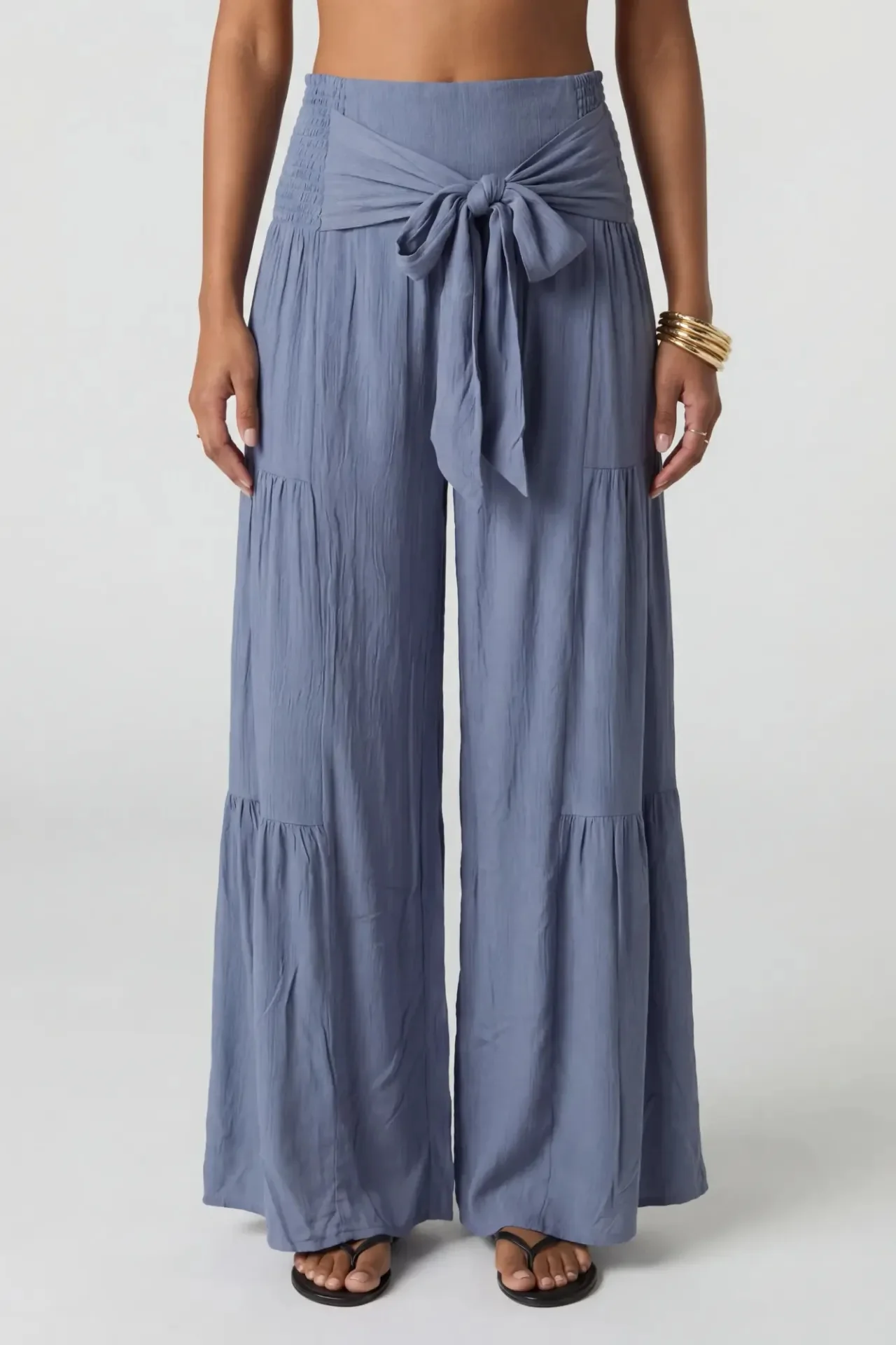 Tie Waist Tiered Palazzo Pant - Image 15