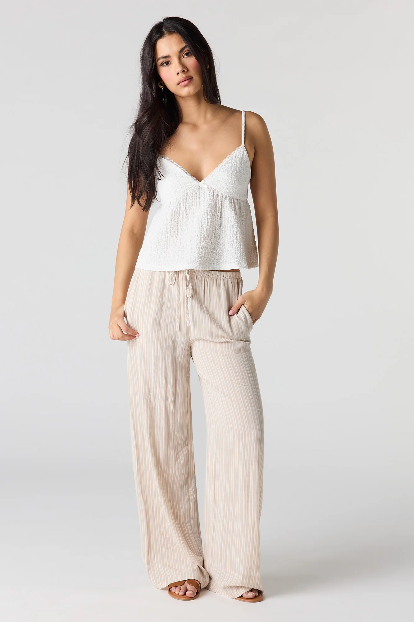 Flowy Wide Leg Drawstring Pant - Image 10