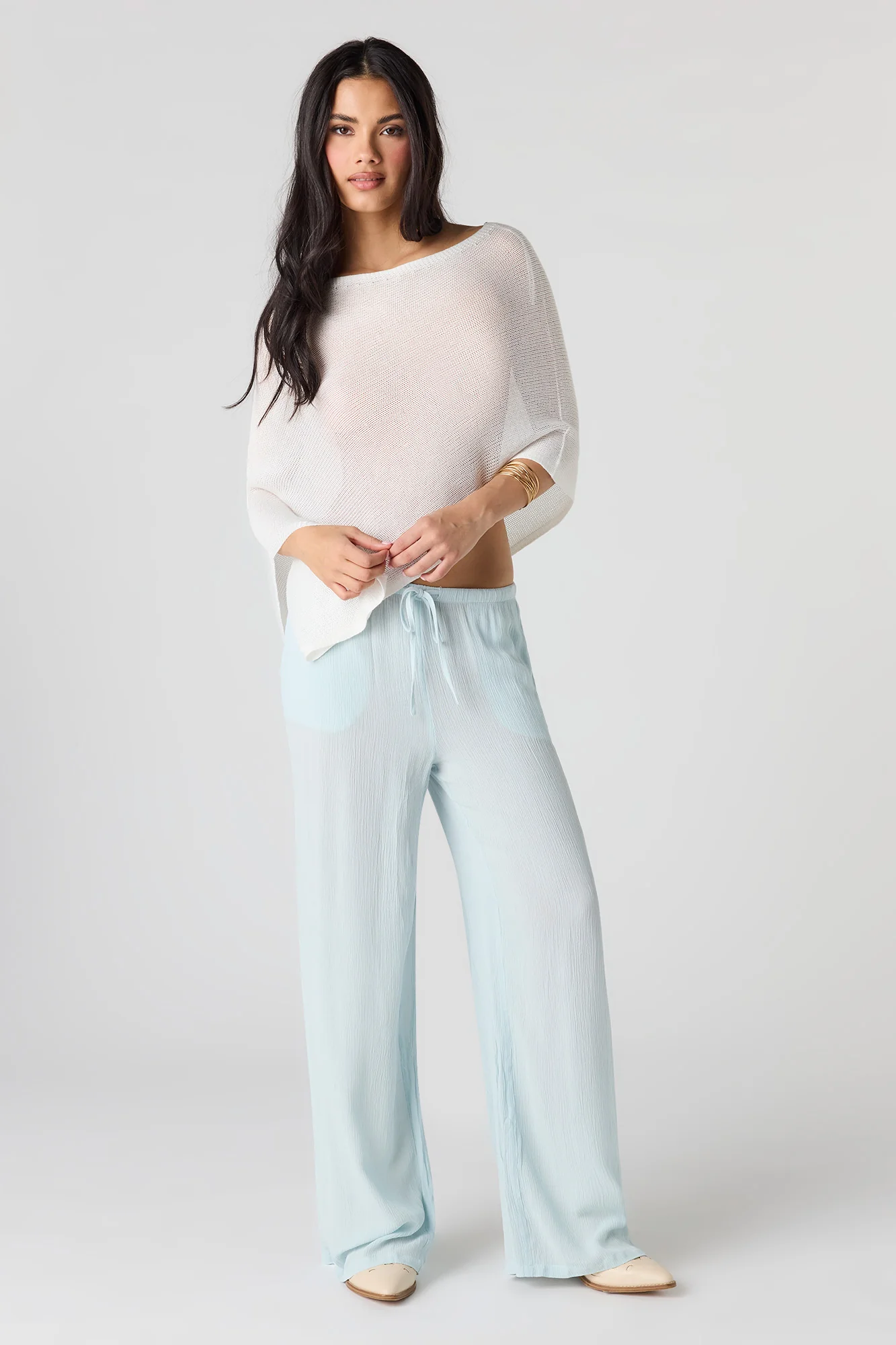 Flowy Wide Leg Drawstring Pant - Image 16