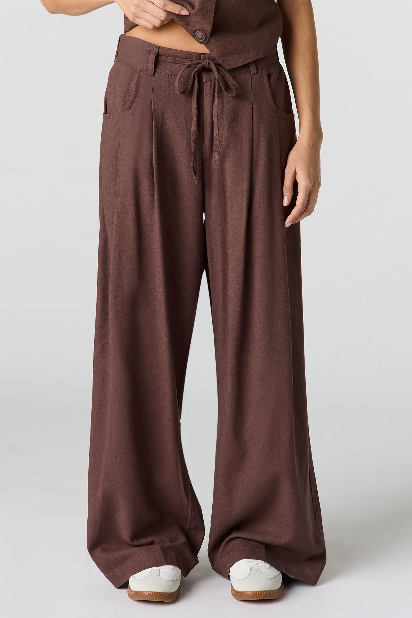 Linen-Blend Drawstring Trouser - Image 2