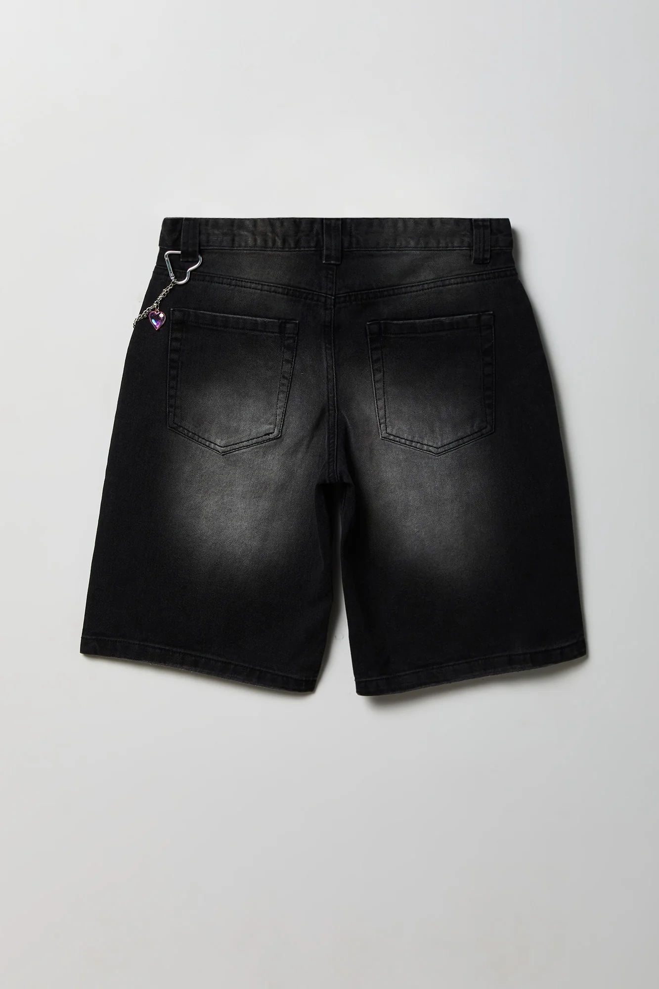 Brooklyn Low Rise Black Jort 11" with Charm Keychain - Image 5