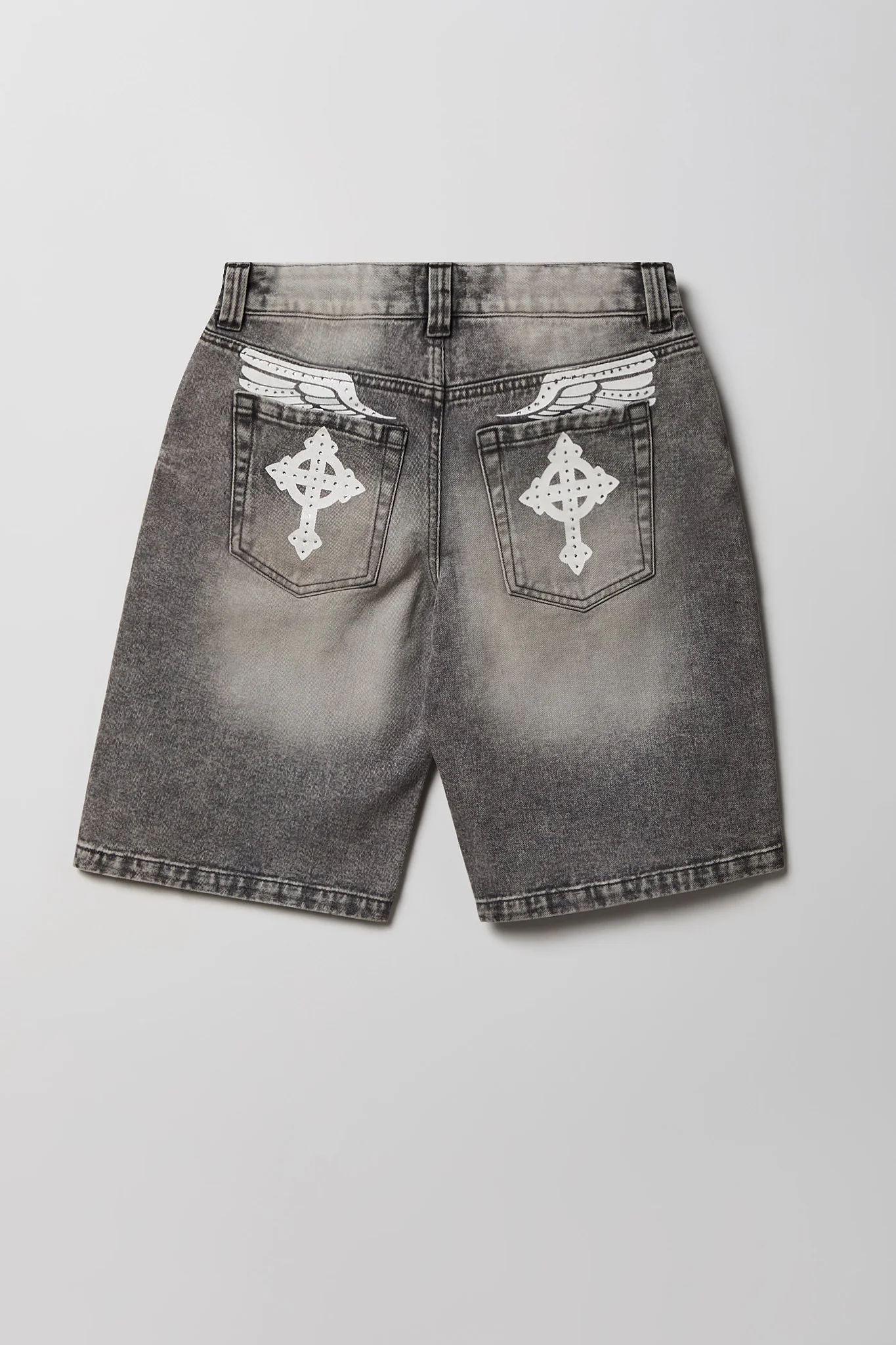 Brooklyn Graphic Low Rise Baggy Grey Jort - Image 4