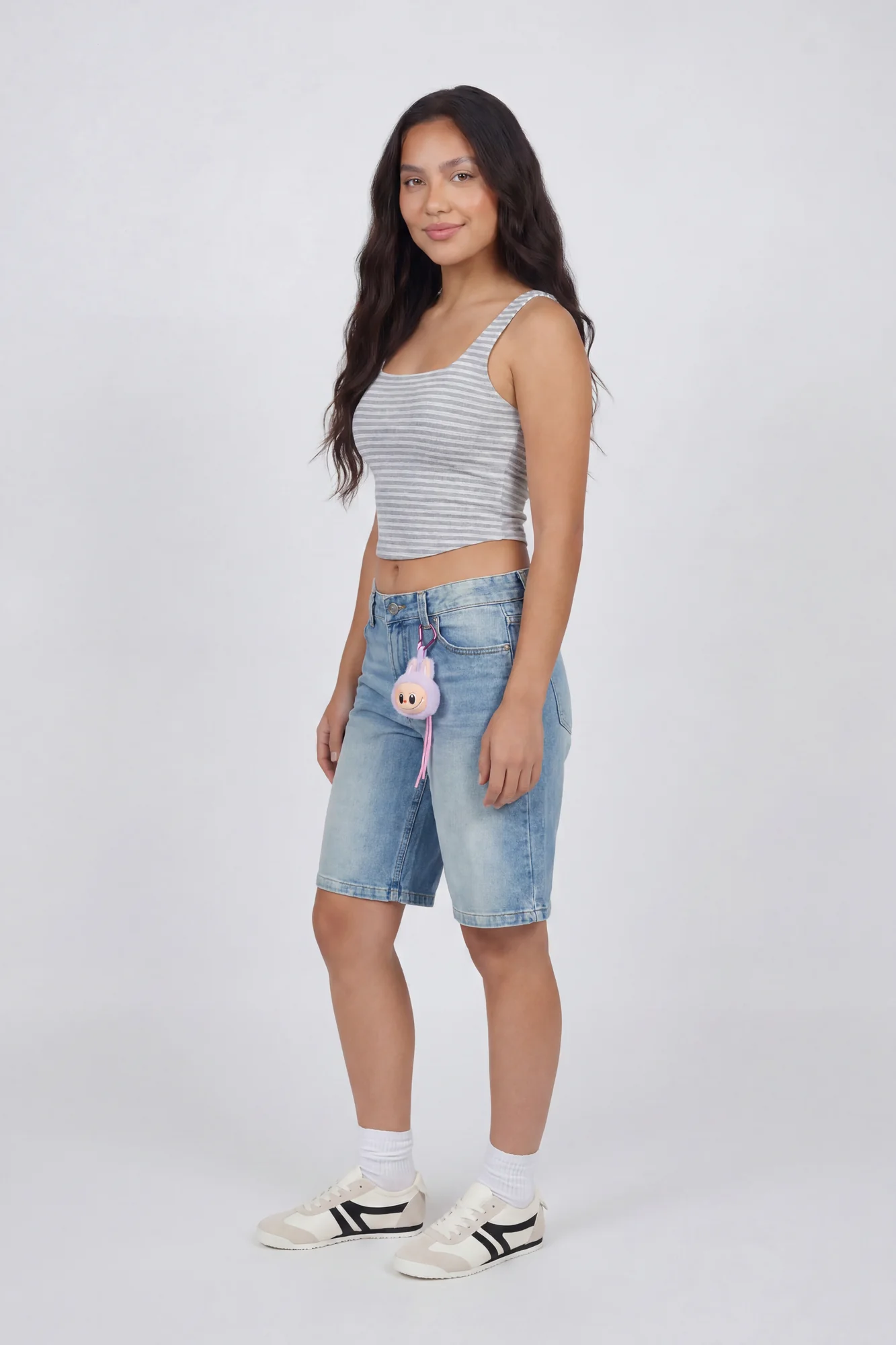 Brooklyn Low Rise Light Jort 11" with LaBeBe Keychain - Image 3