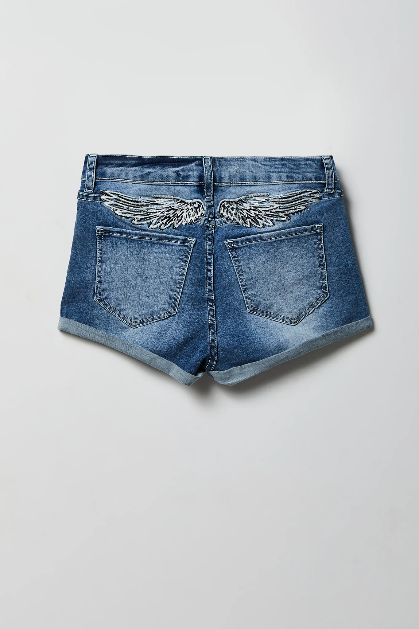Miami High Rise Ripped Embroidered Denim Short - Image 9