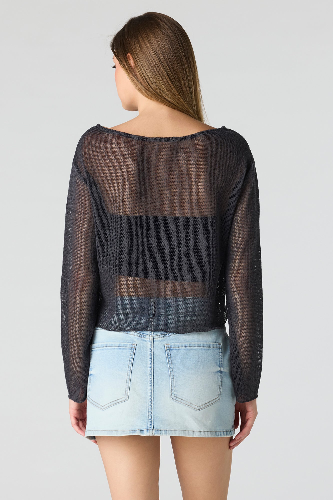 Denim Low Rise Micro Mini Skort - Image 10