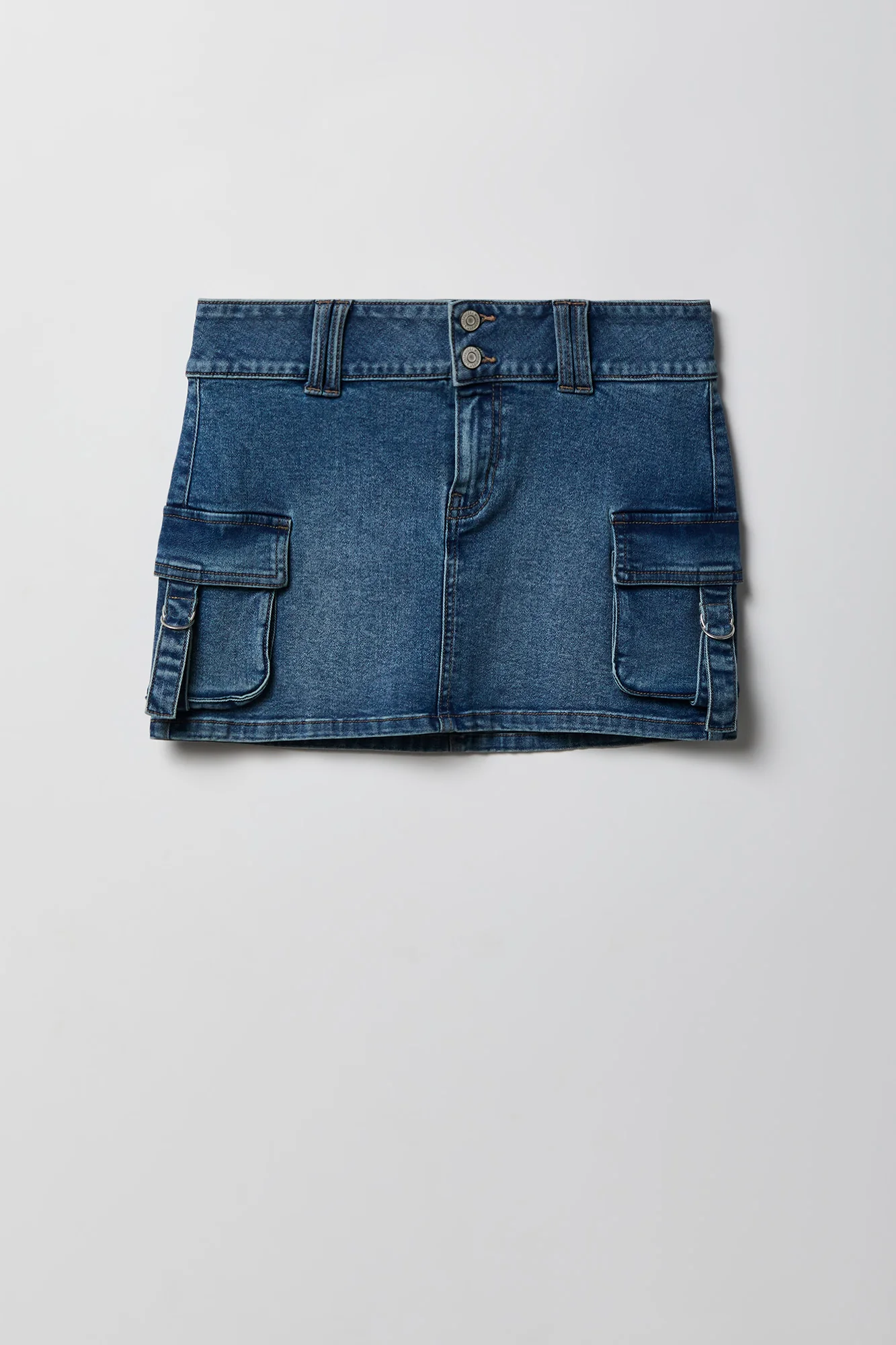 Denim Cargo Mini Skirt - Image 14