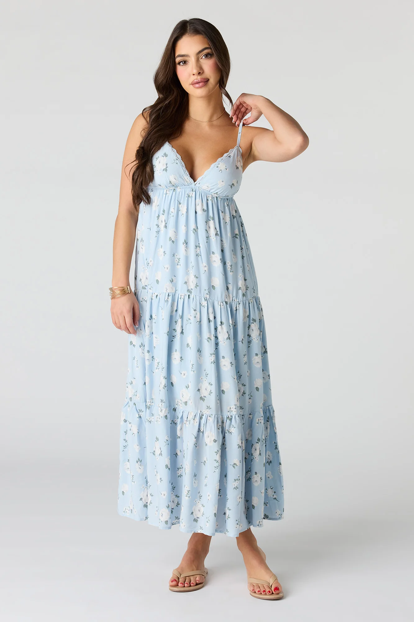 Floral Babydoll Maxi Dress - Image 4