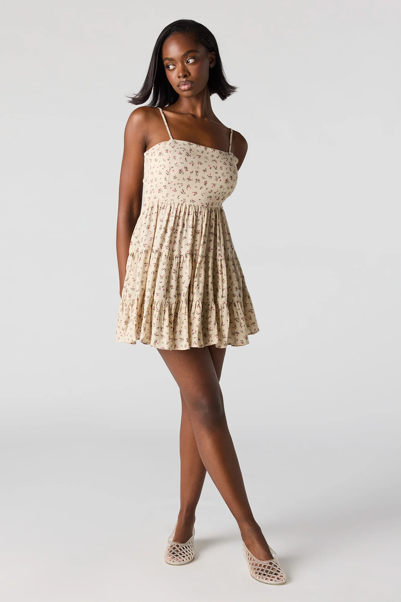 Braless Tiered Mini Dress - Image 6