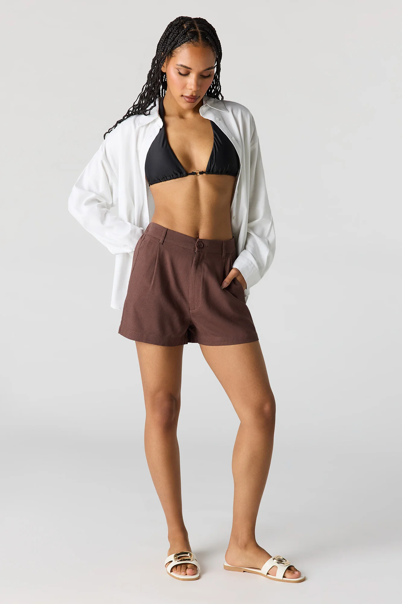 Linen-Blend Tailored Short - Image 3