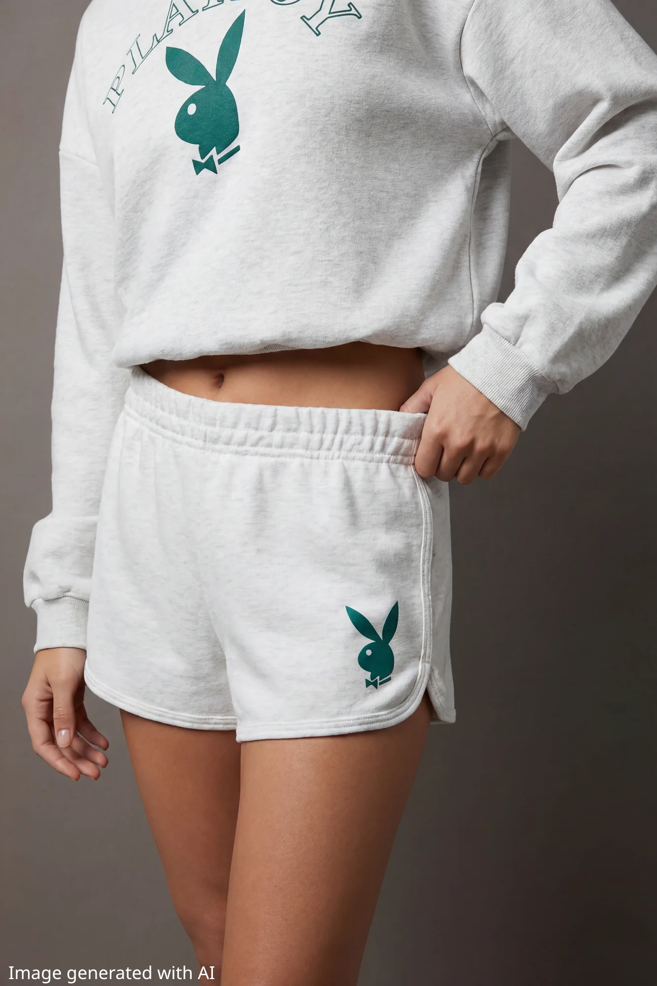 Playboy Graphic Fleece Dolphin Short 2.5" - Image 3