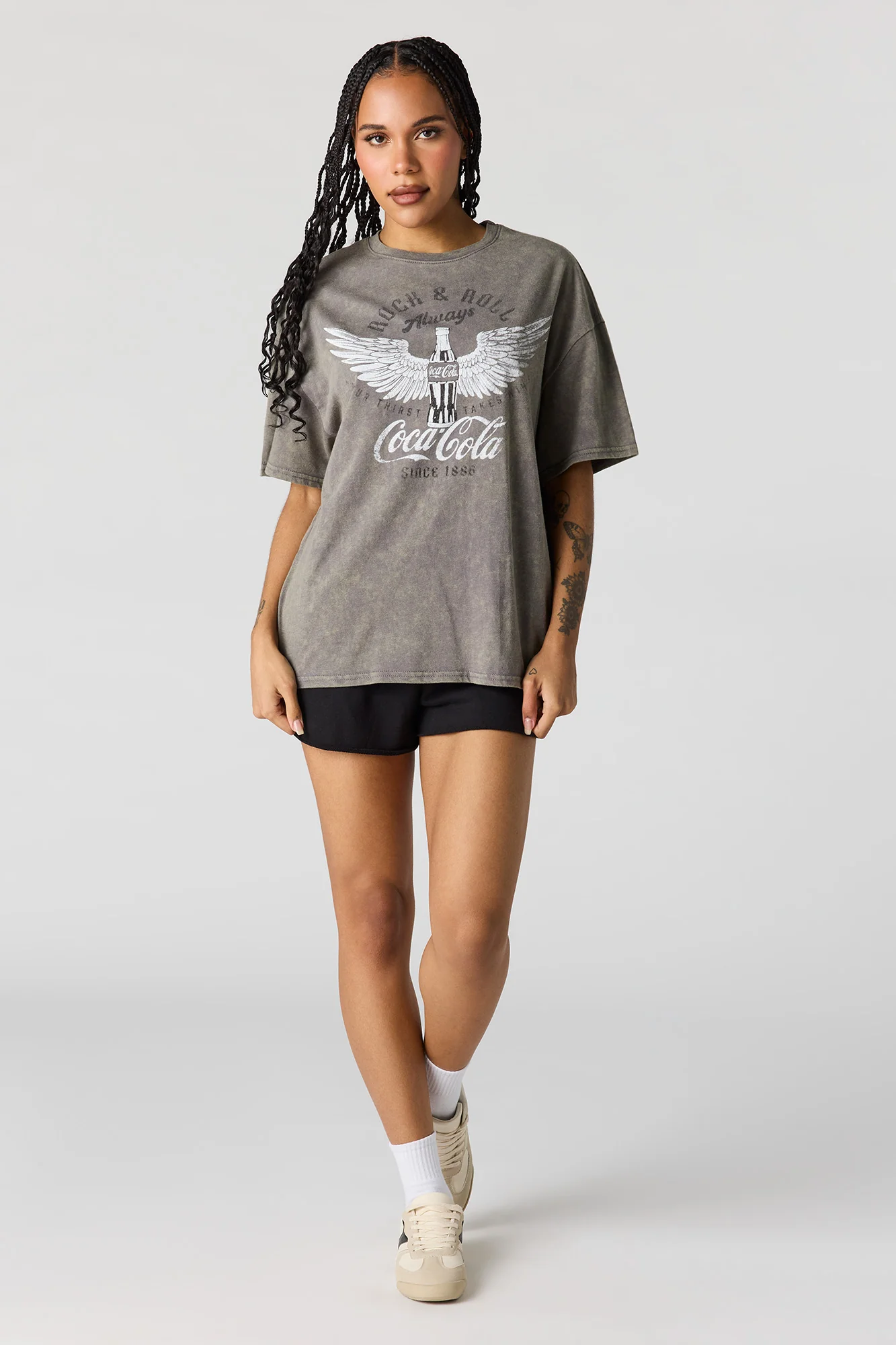Oversized Coca-Cola Graphic Washed T-Shirt - Image 9