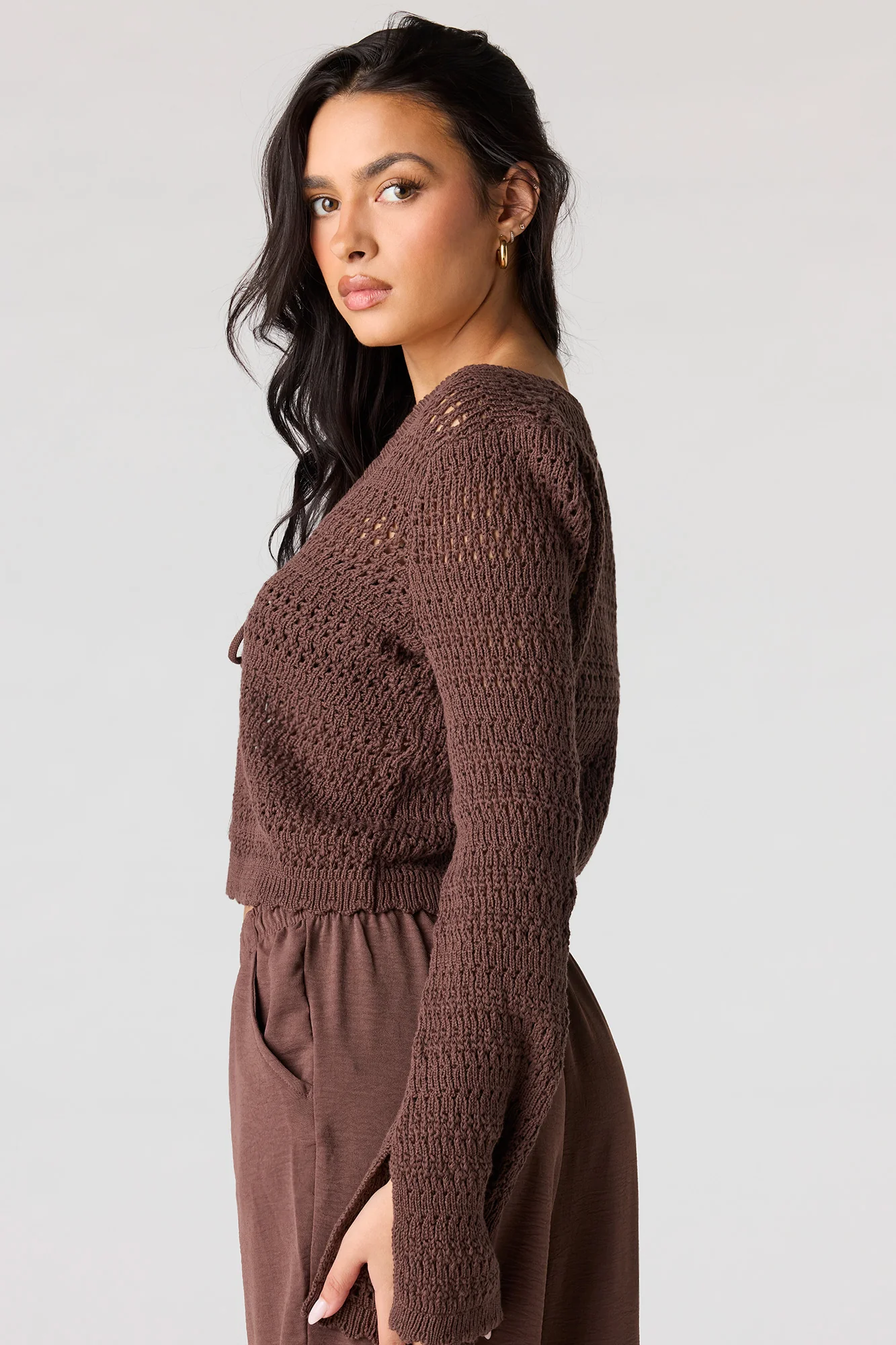 Crochet Tie-Front Swim Cover Up Top - Image 11