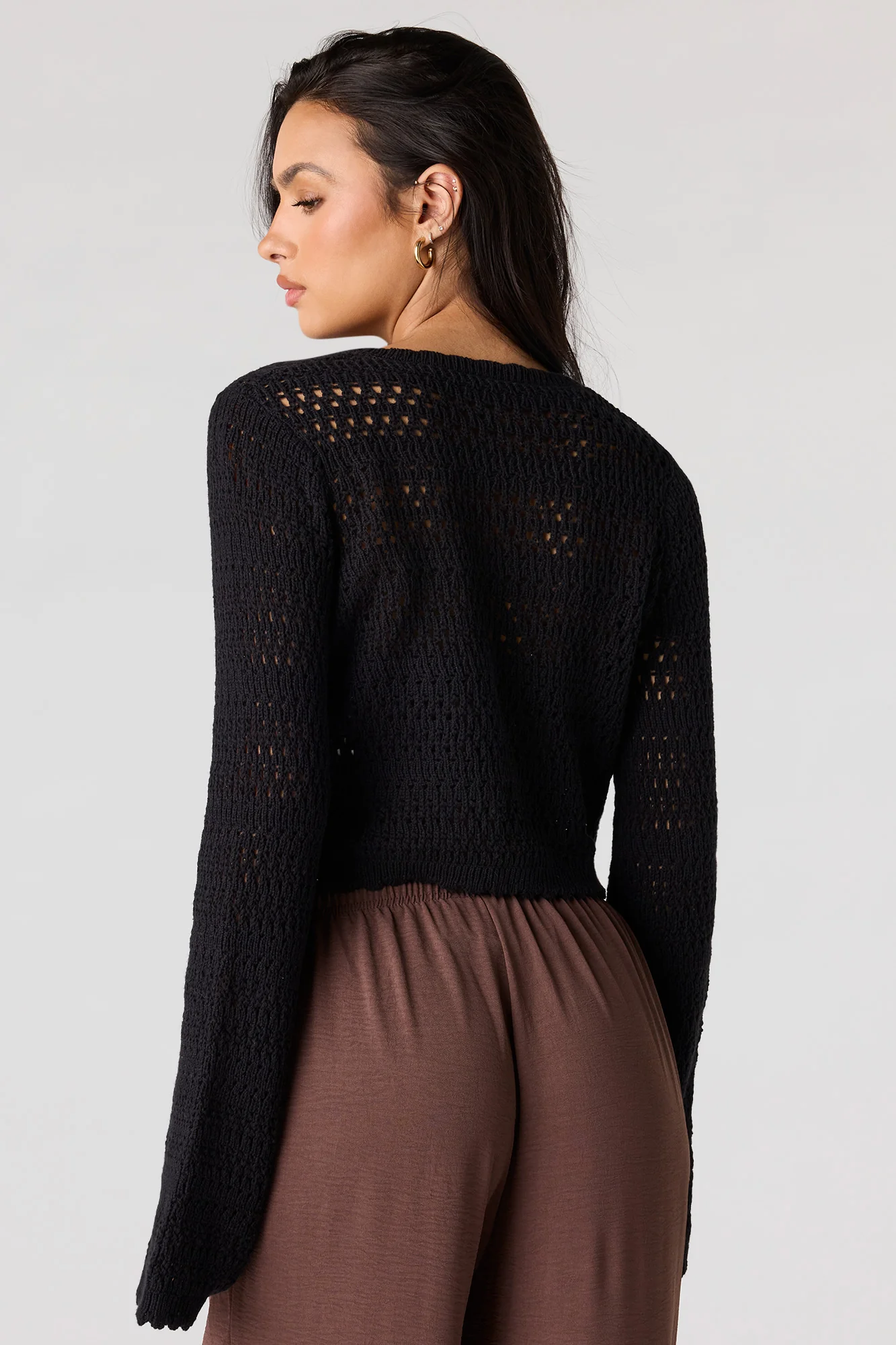 Crochet Tie-Front Swim Cover Up Top - Image 5