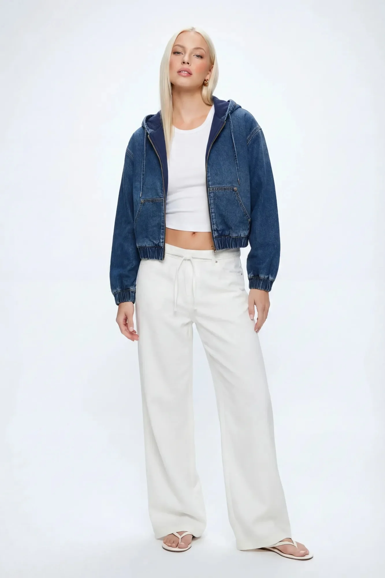 Denim Hooded Jacket - Image 3