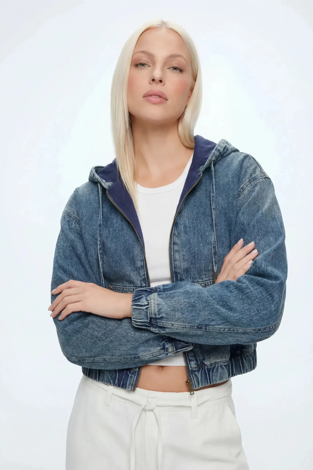 Denim Hooded Jacket - Image 7