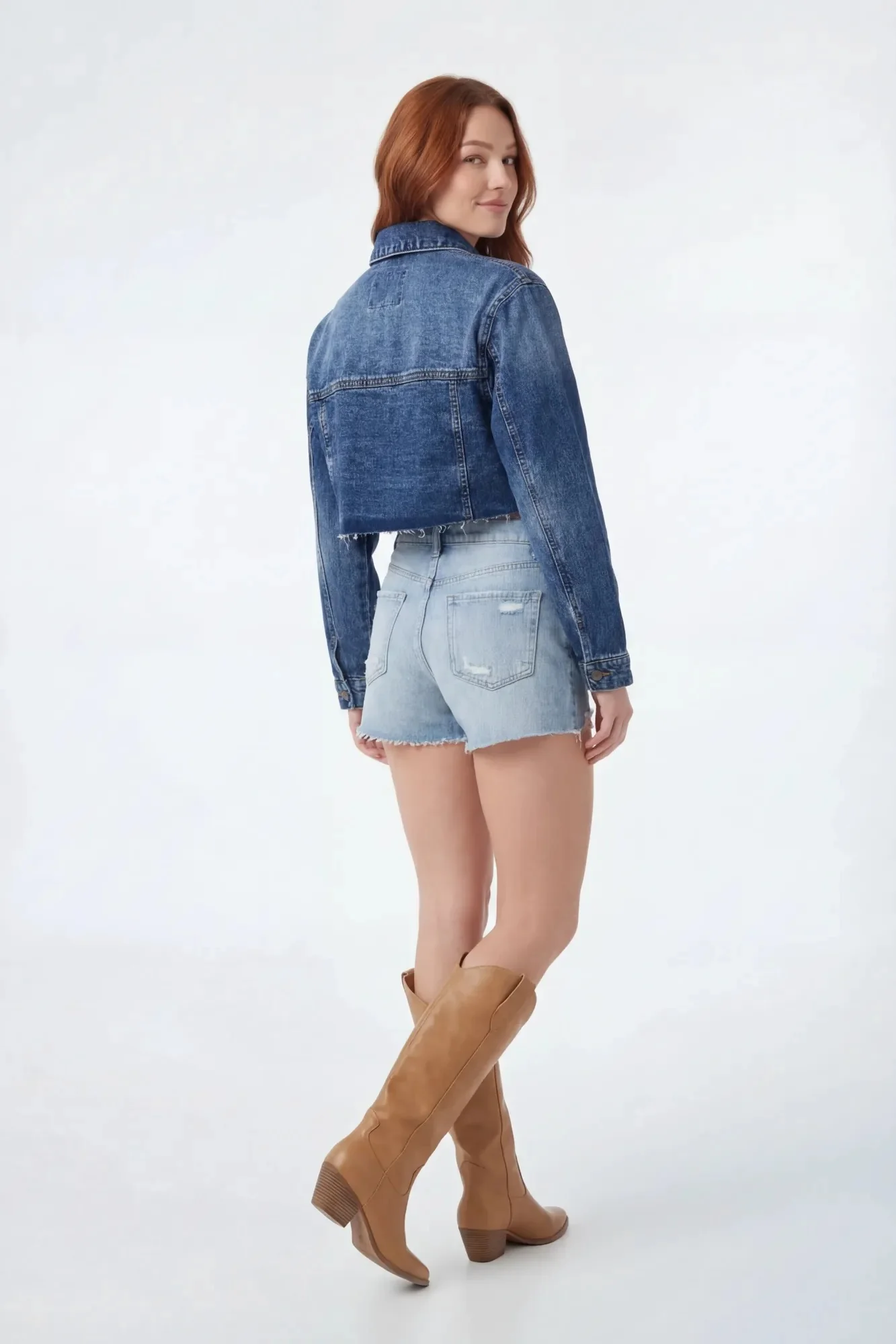 Cropped Denim Jacket - Image 12
