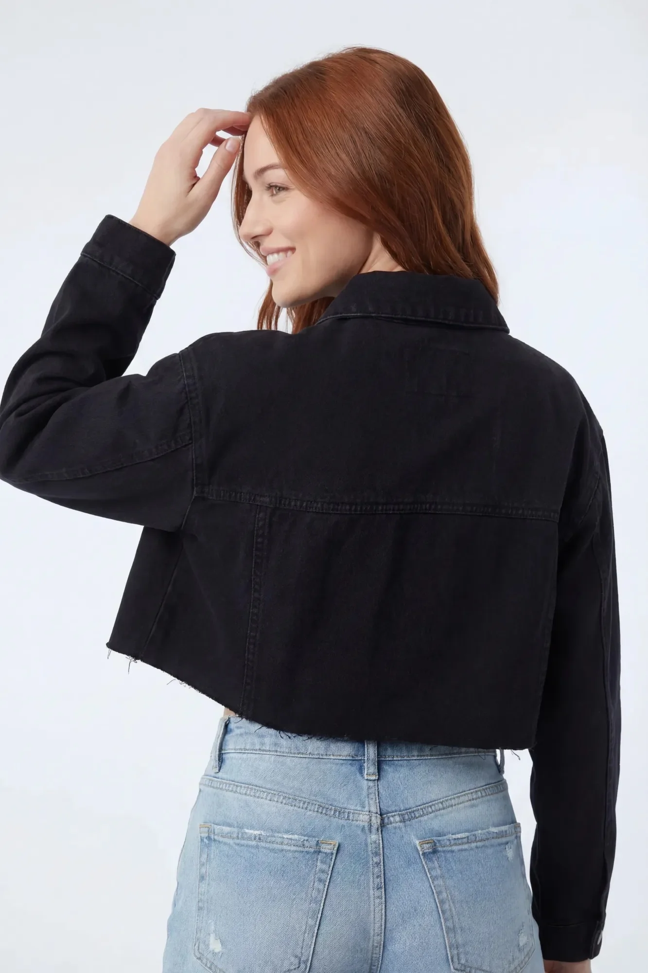 Cropped Denim Jacket - Image 6