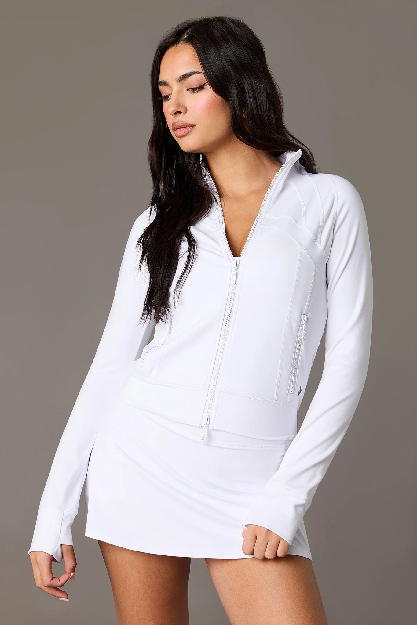 Playboy High Density Rhinestone 2 Way Zip Jacket - Image 6