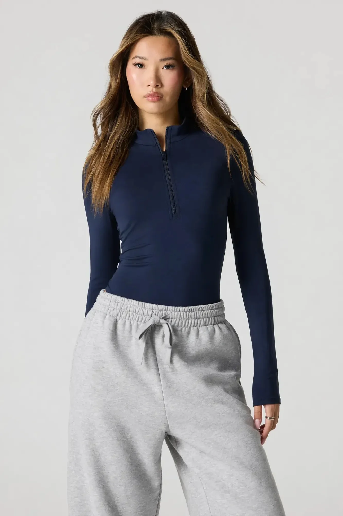 Contour Half Zip Long Sleeve Bodysuit - Image 11