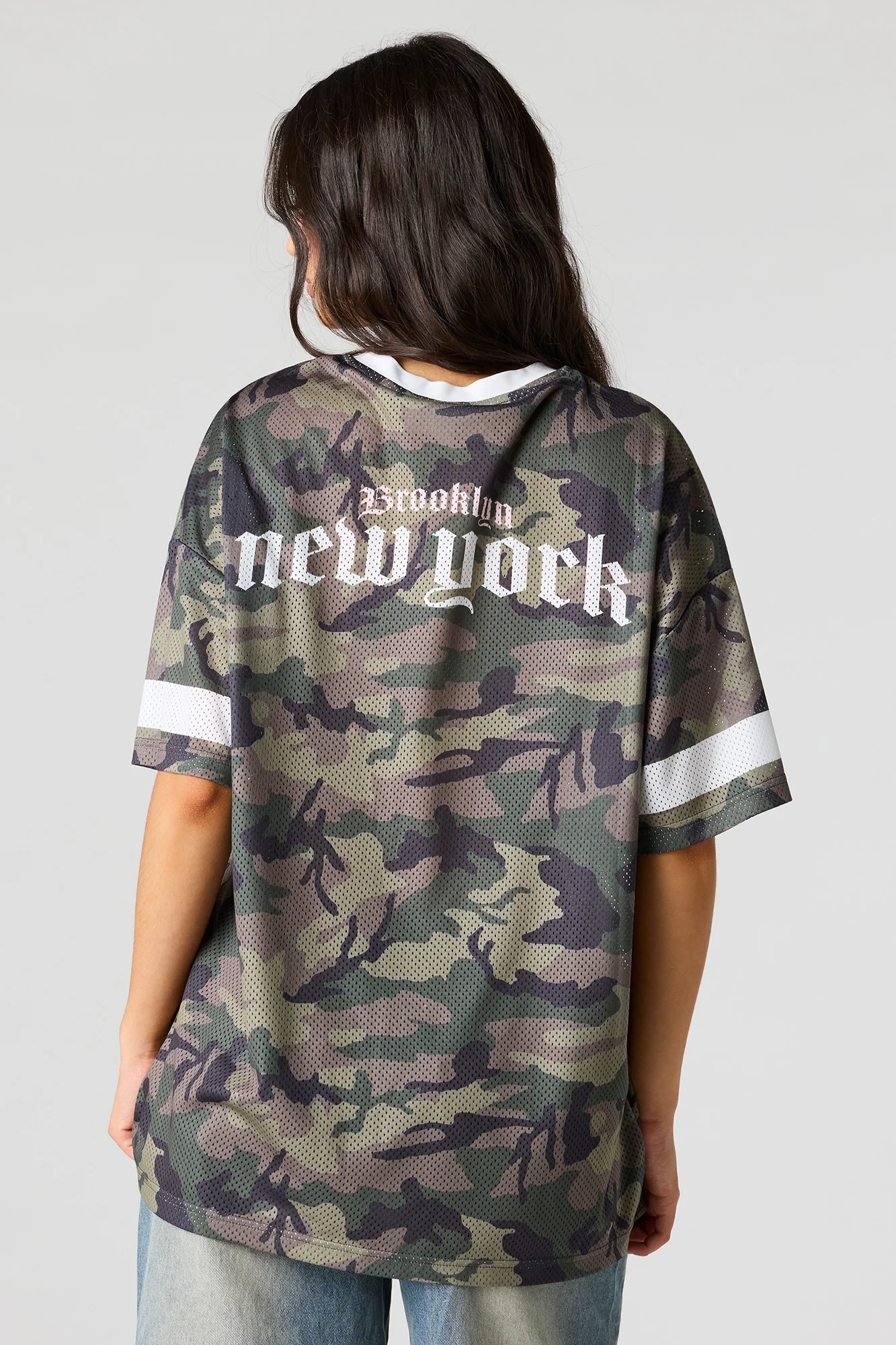 Mesh Graphic V-Neck Jersey - Image 2