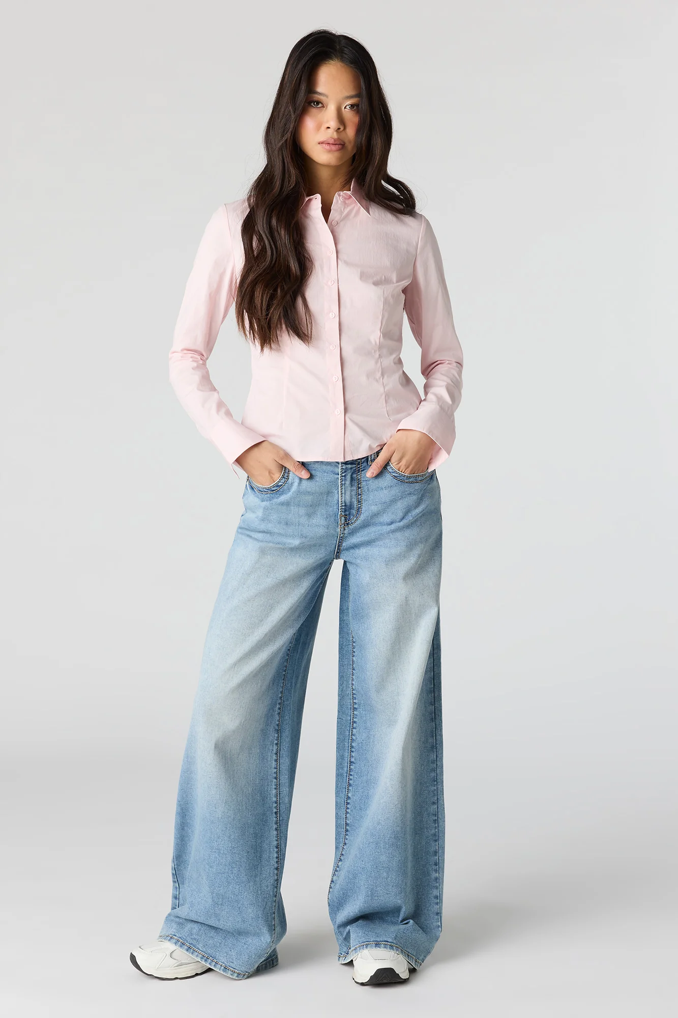 Slim Fit Button-Up Top - Image 15